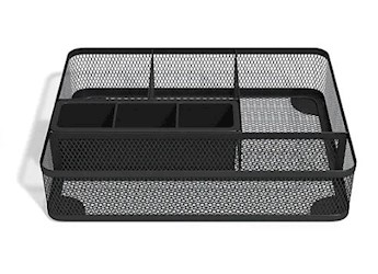 DRAWER ORGANIZER, 7 COMPARTMENT, TRU RED, MESH, MATTE BLACK LARGE