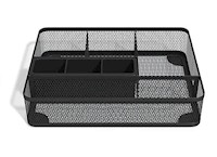 DRAWER ORGANIZER, 7 COMPARTMENT, TRU RED, MESH, MATTE BLACK MAIN