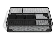 DRAWER ORGANIZER, 7 COMPARTMENT, TRU RED, MESH, MATTE BLACK THUMBNAIL