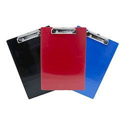 CLIPBOARDS, SAUNDERS, RECYCLED, PLASTIC, LETTER SIZE, RED/BLACK/BLUE, 3/CT LARGE