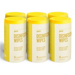 WIPES, DISINFECTANT, LEMON, PERK, 75/PK, 6/CT LARGE