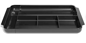 DRAWER ORGANIZER, 7 COMPARTMENT, TRU RED, EXPANDABLE PLASTIC, BLACK THUMBNAIL