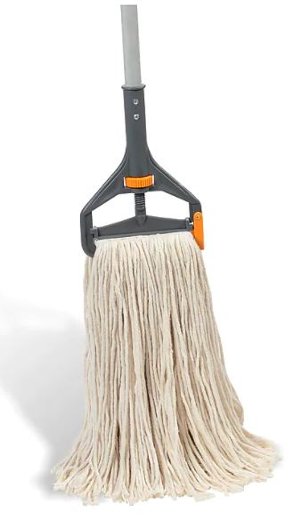 HANDLE, WET MOP, "SIDE-GATE" QUICK CHANGE COMMERCIAL-GRADE PLASTIC HEAD, 60" FIBERGLASS HANDLE MAIN