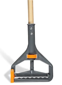 HANDLE, WET MOP, "SIDE-GATE" QUICK CHANGE COMMERCIAL-GRADE PLASTIC HEAD, 60" WOOD HANDLE MAIN