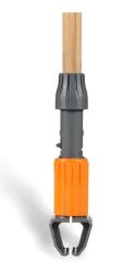 HANDLE, WET MOP, CLAMP-STYLE PLASTIC GRIPPER HEAD W/WOOD HANDLE LARGE