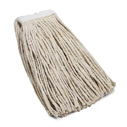 WET MOP HEAD, CUT END, COTTON, #20, WHITE, 1" HEADBAND LARGE