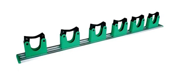 CLEANING TOOL HOLDER, UNGER HANG UP, SILVER/GREEN, 28" LARGE