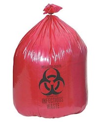 10 GALLON, RED, 1.1 MIL, HEALTHCARE BAGS, INFECTIOUS WASTE BAGS, 500/CT LARGE