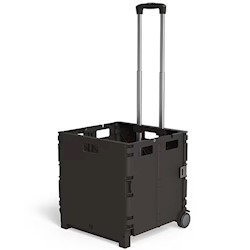 UTILITY CART, DUAL WHEEL, PLASTIC/POLY, BLACK LARGE