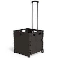UTILITY CART, DUAL WHEEL, PLASTIC/POLY, BLACK MAIN