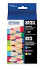 INK, CARTRIDGE, BLACK HIGH YIELD, CYAN/MAGENTA/YELLOW STANDARD YIELD, EPSON T812XL/T812, 4/CT THUMBNAIL