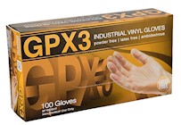 DISPOSABLE GLOVES, X-LARGE, CLEAR, VINYL, POWDER-FREE, AMMEX, 100/BOX THUMBNAIL