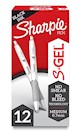 PENS, GEL, RETRACTABLE, SHARPIE S-GEL, MEDIUM POINT, BLACK INK, 12/CT THUMBNAIL