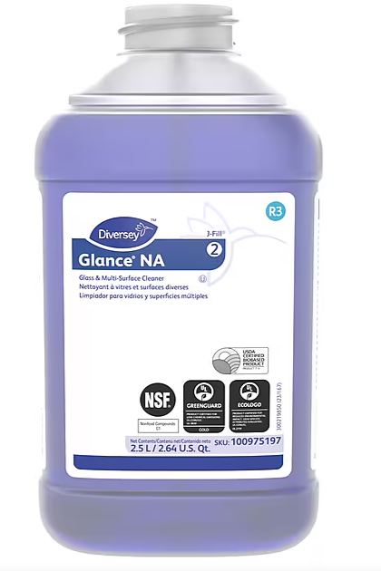 MULTISURFACE AND GLASS CLEANER, DIVERSEY GLANCE, J-FILL REFILL, 2.5L, 2/CT LARGE