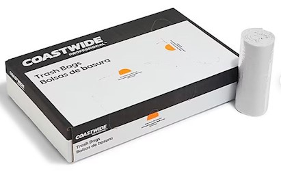 23 GALLON, 0.8 MIL, CLEAR, 28" X 45", LOW DENSITY, COASTWIDE PROFESSIONAL, 250/CT LARGE