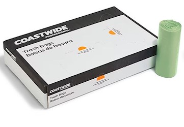 23 GALLON, 0.8 MIL, GREEN, 28" X 45", LOW DENSITY, COASTWIDE PROFESSIONAL, 250/CT LARGE