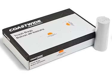 60 GALLON, 0.8 MIL, CLEAR, 38" X 58", LOW DENSITY, COASTWIDE PROFESSIONAL, 100/CT LARGE