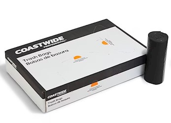 23 GALLON, 0.8 MIL, BLACK, 28" X 45", LOW DENSITY, COASTWIDE PROFESSIONAL, 250/CT LARGE