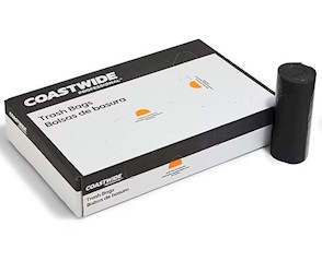 60 GALLON, 0.8 MIL, BLACK, 38" X 58", LOW DENSITY, COASTWIDE PROFESSIONAL, 100/CT LARGE