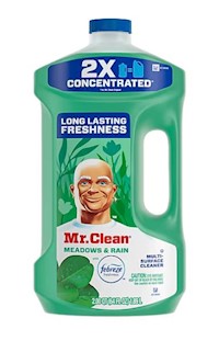 CLEANER, MULTI-SURFACE, MR. CLEAN, FEBREZE MEADOWS & RAIN SCENT, 64 OZ., 4/CT MAIN