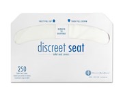 TOILET SEAT COVERS, HOSPECO, DISCREET, HALF-FOLD, WHITE, 250/PACK, 20 PACKS/CT THUMBNAIL
