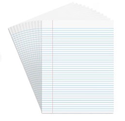 NOTEPADS, 8.5" X 11", NARROW RULED, WHITE, LETTER, 50 SHEETS/PAD, 12 PADS/CT LARGE