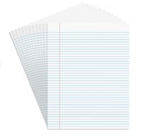 NOTEPADS, 8.5" X 11", NARROW RULED, WHITE, LETTER, 50 SHEETS/PAD, 12 PADS/CT MAIN