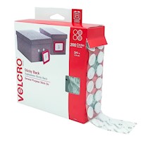 FASTENERS, DOTS, VELCRO, 3/4", STICKY BACK, HOOK & LOOP, WHITE, 200/CT MAIN