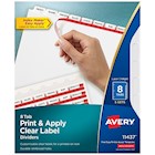 DIVIDERS, AVERY INDEX MAKER, PAPER, PRINT & APPLY LABEL SHEETS, 8 TABS, WHITE, 5 SETS/CT THUMBNAIL