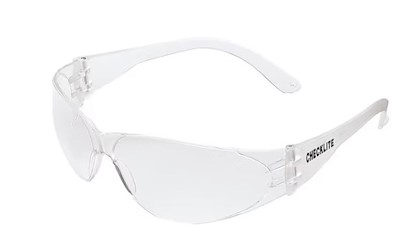 SAFETY GLASSES, MCR CHECKLITE, POLYCARBONATE, CLEAR, 12/CT LARGE