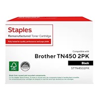 TONER, CARTRIDGE, HIGH YIELD, BROTHER TN450, BLACK, 2/CT MAIN