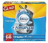 13 GALLON, DRAWSTRING, TRASH BAGS, FORCEFLEX W/FEBREZE, 68/BOX THUMBNAIL
