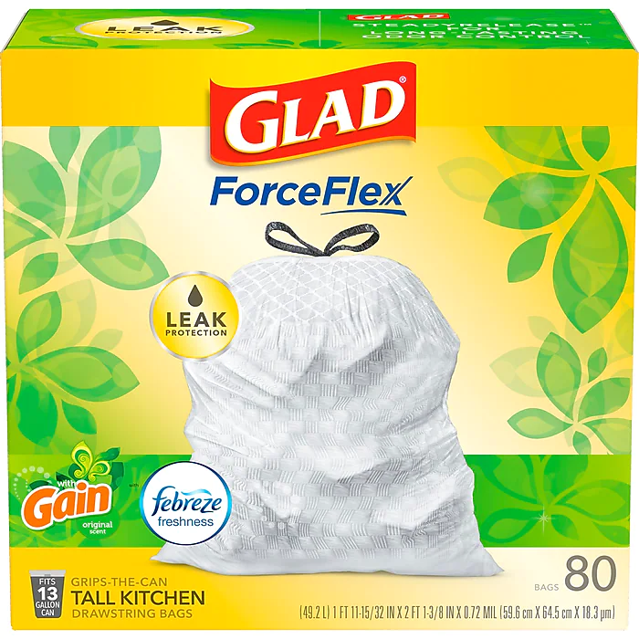 13 GALLON, 0.78 MIL, WHITE, 24" x 28", DRAWSTRING, SCENTED, 80/BOX THUMBNAIL