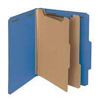 FOLDERS, CLASSIFICATION, SMEAD, PRESSBOARD, 2" EXPANSION, LETTER SIZE, 2 DIVIDERS, DARK BLUE, 10/CT MAIN