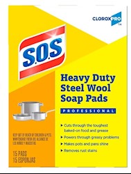 STEEL WOOL, SOAP PADS, CLOROXPRO, 180/CT LARGE
