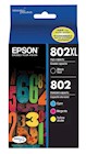 INK, CARTRIDGE, HIGH YIELD, EPSON T802XL/T802, BLACK, 4/CT THUMBNAIL