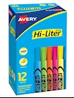 HIGHLIGHTERS, TANK, CHISEL TIP, AVERY, ASSORTED COLORS, 12/CT THUMBNAIL