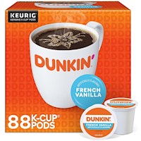 COFFEE, MEDIUM ROAST, DUNKIN' FRENCH VANILLA, KEURIG K-CUP PODS, 88/CT MAIN