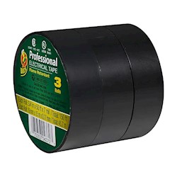 ELECTRICAL TAPE, DUCK BRAND, 0.75" X 50', 7 MIL, BLACK, 3/CT LARGE