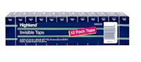 TAPE, HIGHLAND, INVISIBLE, 0.75" X 27.77 YDS, 1" CORE, 12 ROLLS/CT MAIN