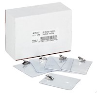 ID BADGE HOLDERS, VINYL, PUNCHED, 3" X 4", VERTICAL WITH CLIP, 50/CT MAIN