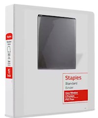 BINDERS, 3 RING, VIEW, 1 1/2", D RING, WHITE, 12/CT MAIN