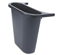 RECYCLING BIN ATTACHMENT, SADDLE BASKET, RUBBERMAID, RECTANGULAR, BLACK MAIN