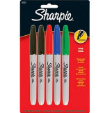 Permanent Markers, Fine tip, Assorted colors, 5pk  MAIN