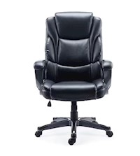 MANAGER CHAIR, ERGONOMIC, BONDED LEATHER, SWIVEL, BLACK MAIN