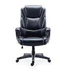 MANAGER CHAIR, ERGONOMIC, BONDED LEATHER, SWIVEL, BLACK THUMBNAIL