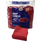 SHOP TOWELS, RED, 100% COTTON, 13"X14", 50/PK THUMBNAIL