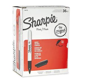 MARKERS, SHARPIE PERMANENT, FINE POINT, BLACK, 36/PACK LARGE