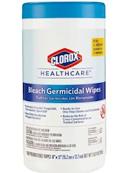 WIPES, CLOROX BLEACH GERMICIDAL, 6" X 5", UNSCENTED, 150/CANISTER, 6/CT LARGE