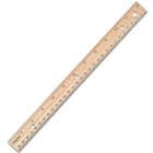 RULER, STAPLES, WOODEN, IMPERIAL/METRIC SCALES, 12" THUMBNAIL